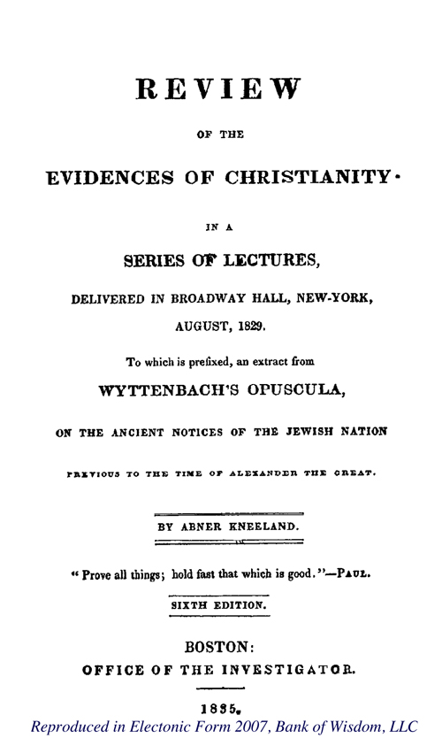 (image for) Review of the Evidences of Christianity